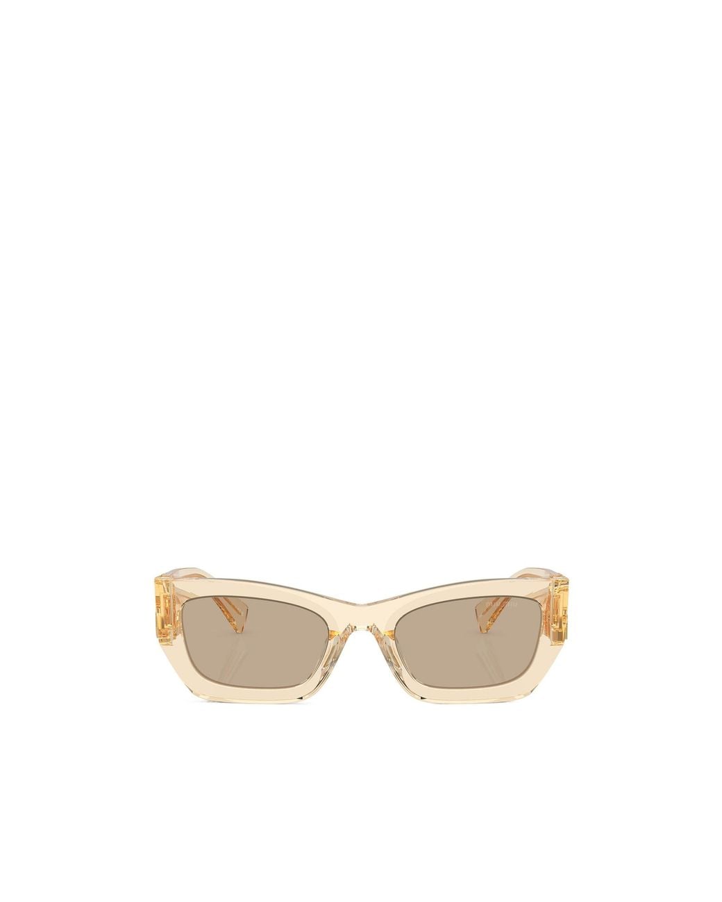 Miu Miu White Eyewear Rectangular Frame Sunglasses