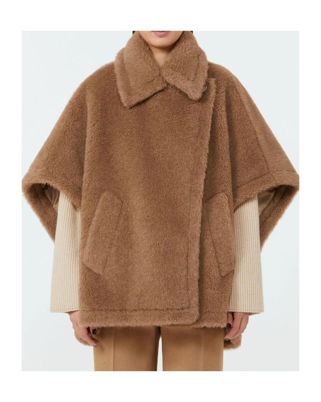 Max Mara Brown Cashmere Teddy Bear Cape