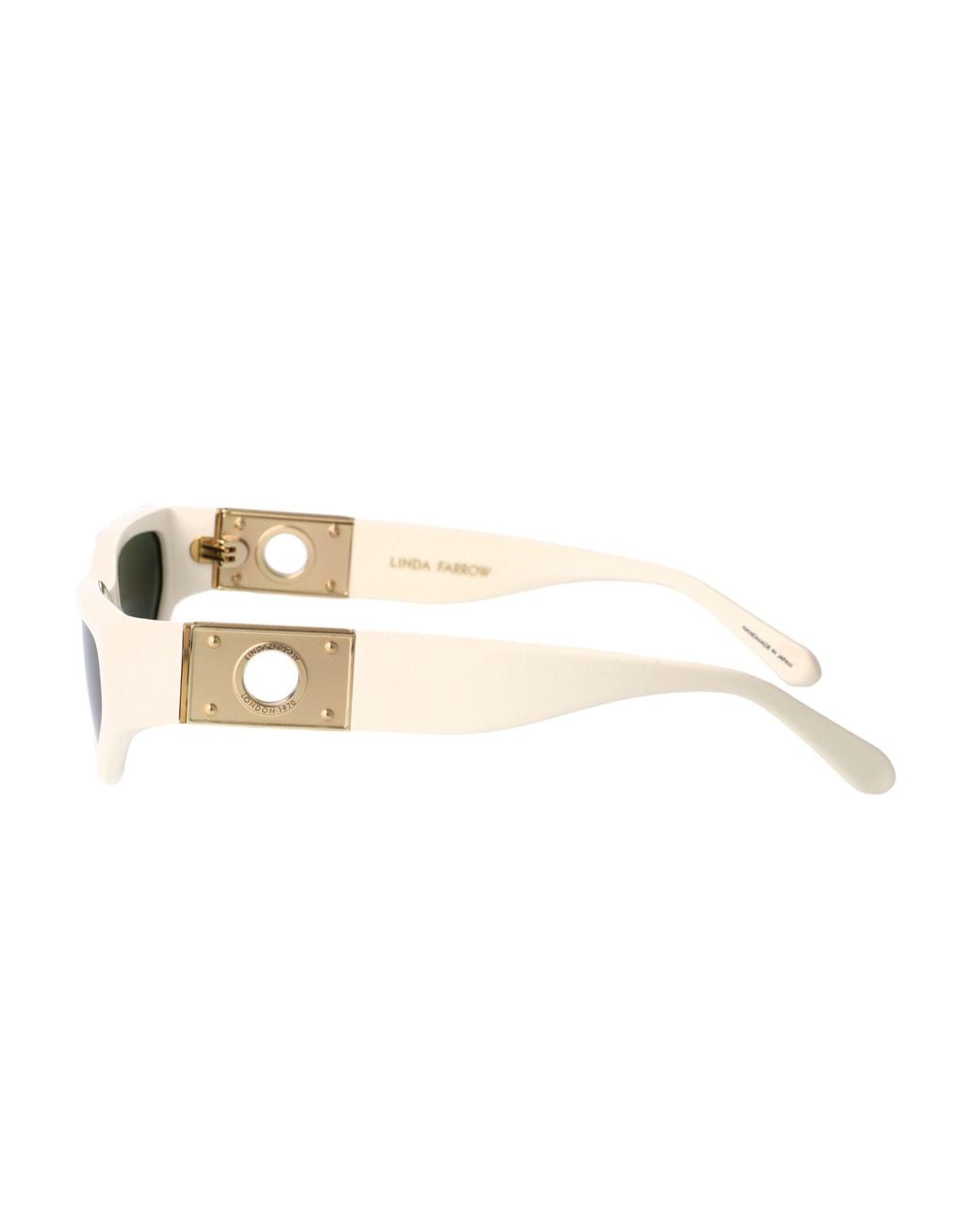 Linda Farrow White Tomie Cat-Eye Sunglasses