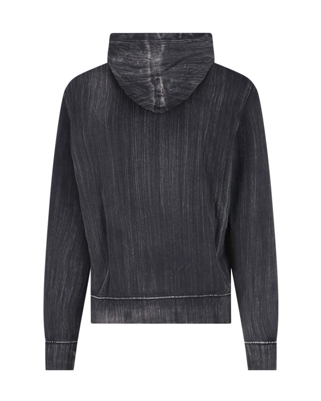 DIESEL Gray Logo Patch Drawstring Hoodie for men