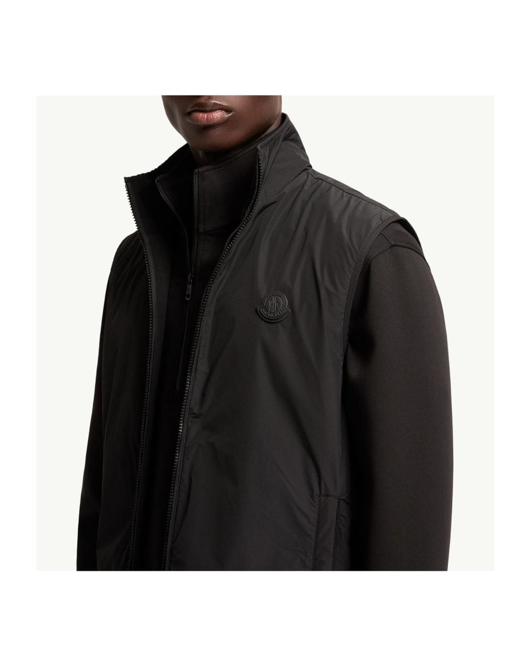 Moncler Black Reversible Zip-Up Vest for men