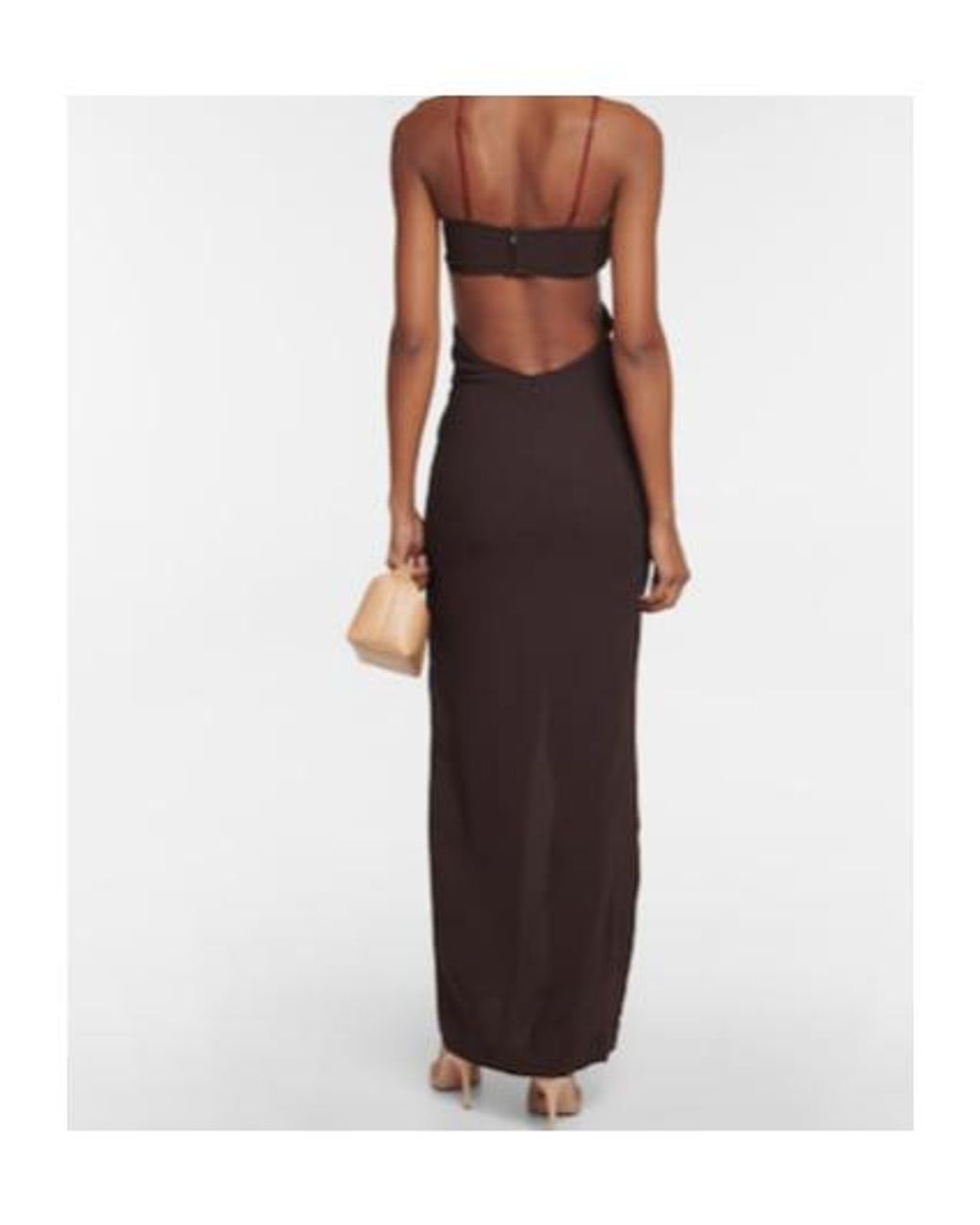 Nensi Dojaka Purple Cutout Jersey Maxi Dress