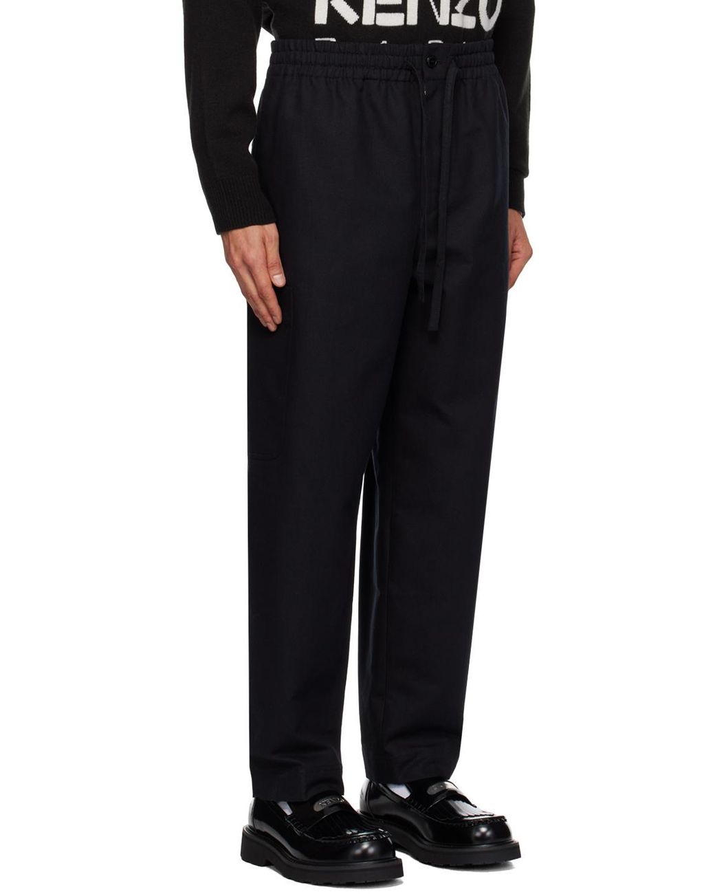 KENZO Black Paris Cargo Jogging Trousers for men