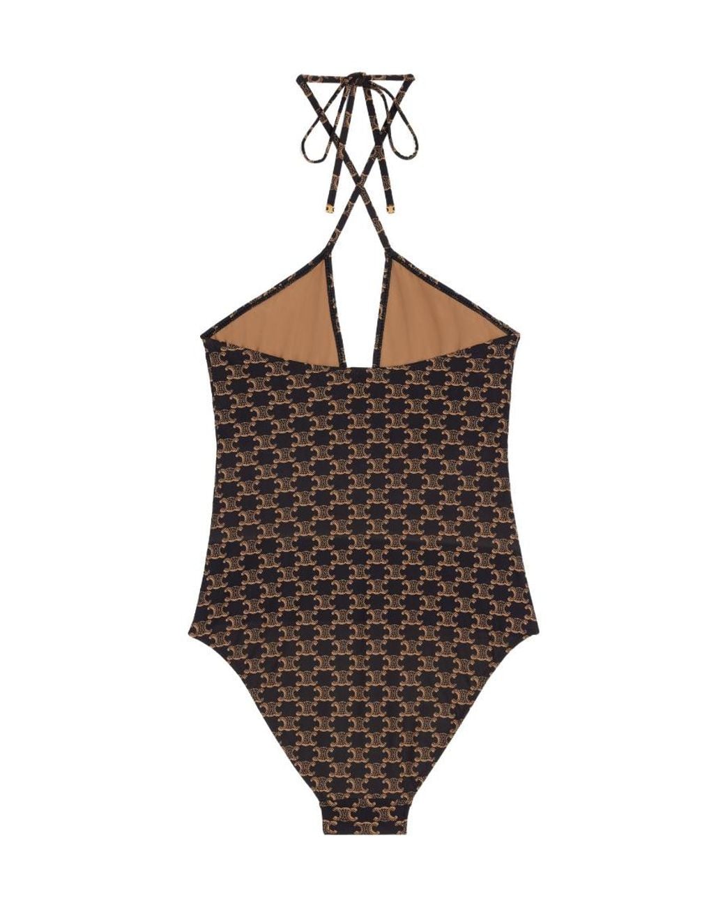 Céline Brown Monogram Jersey Swimsuit
