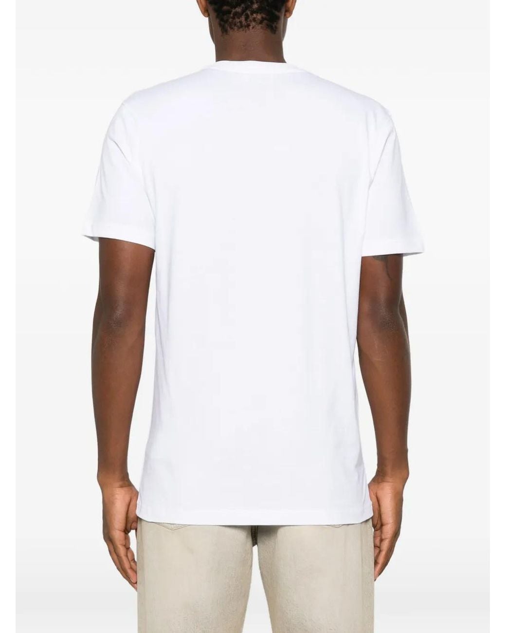 Moschino White Logo-Print Short-Sleeve T-Shirt for men