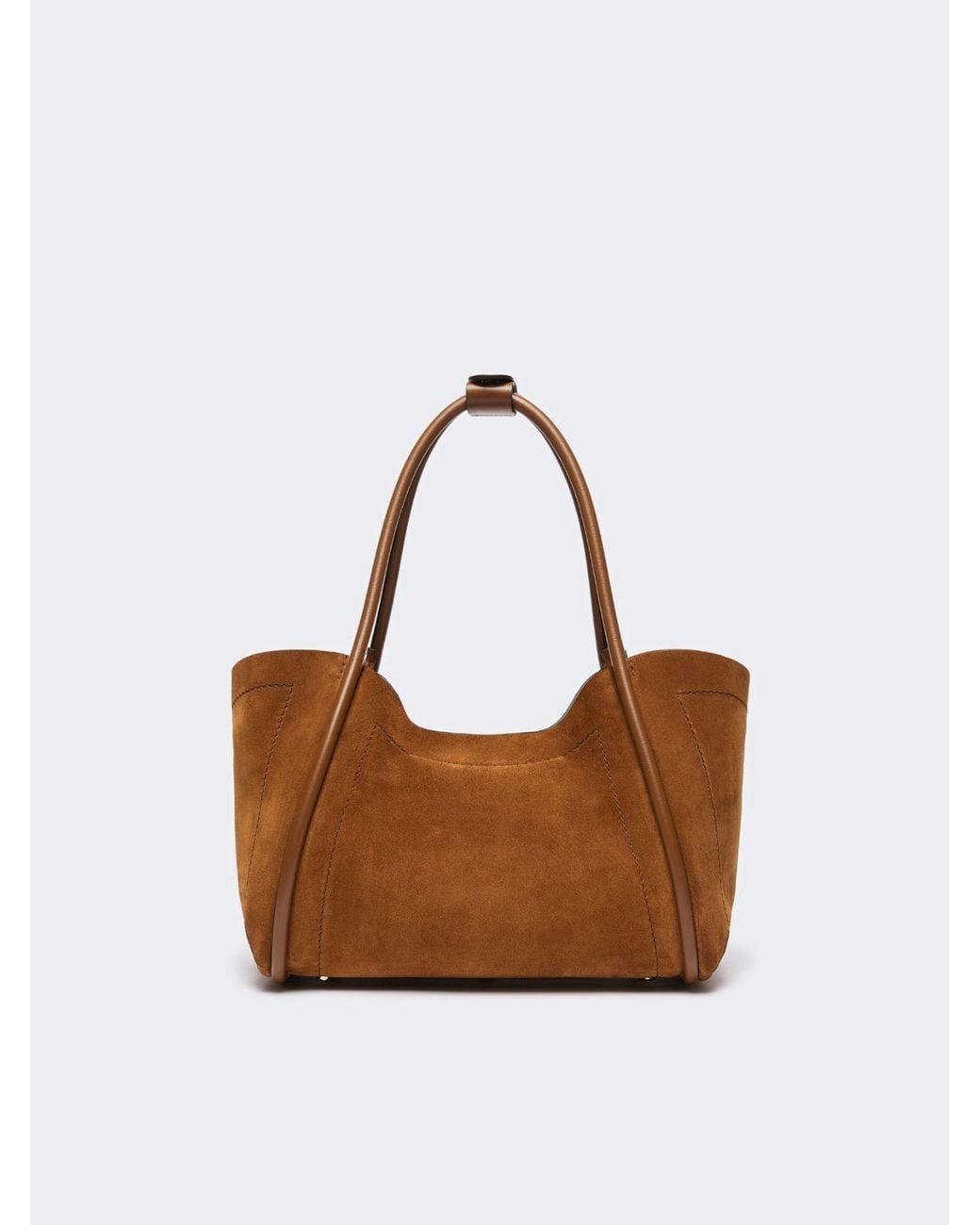 Max Mara Brown Horizontal Suede Marine Bag