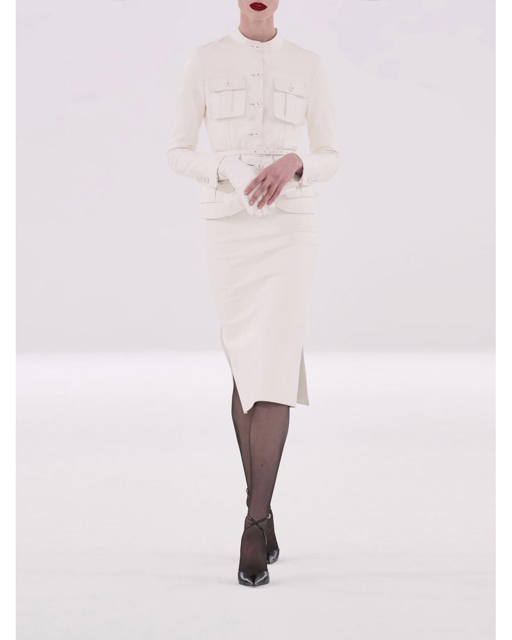 Tom Ford White Pocket-Detailed Button-Up Jacket