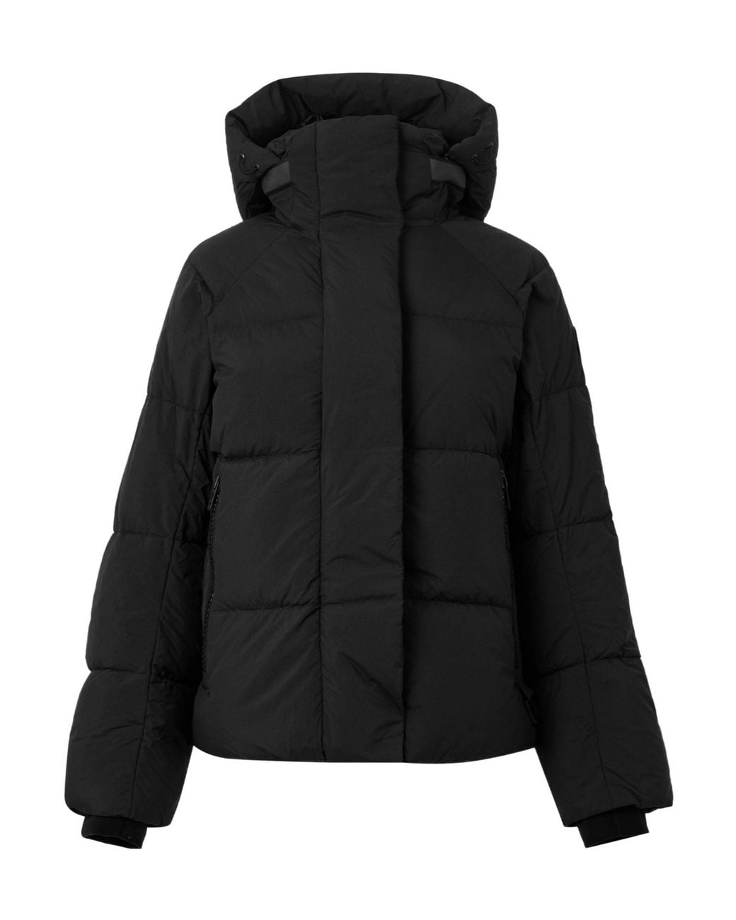 Canada Goose Black Cropped Hooded Puffer Jacket