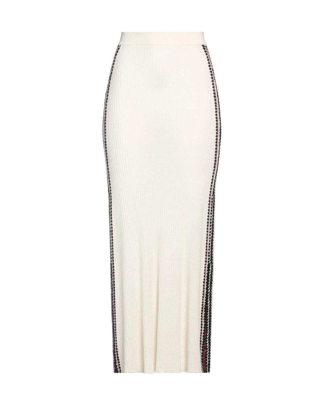 Chloé White Wool Knit A-Line Skirt