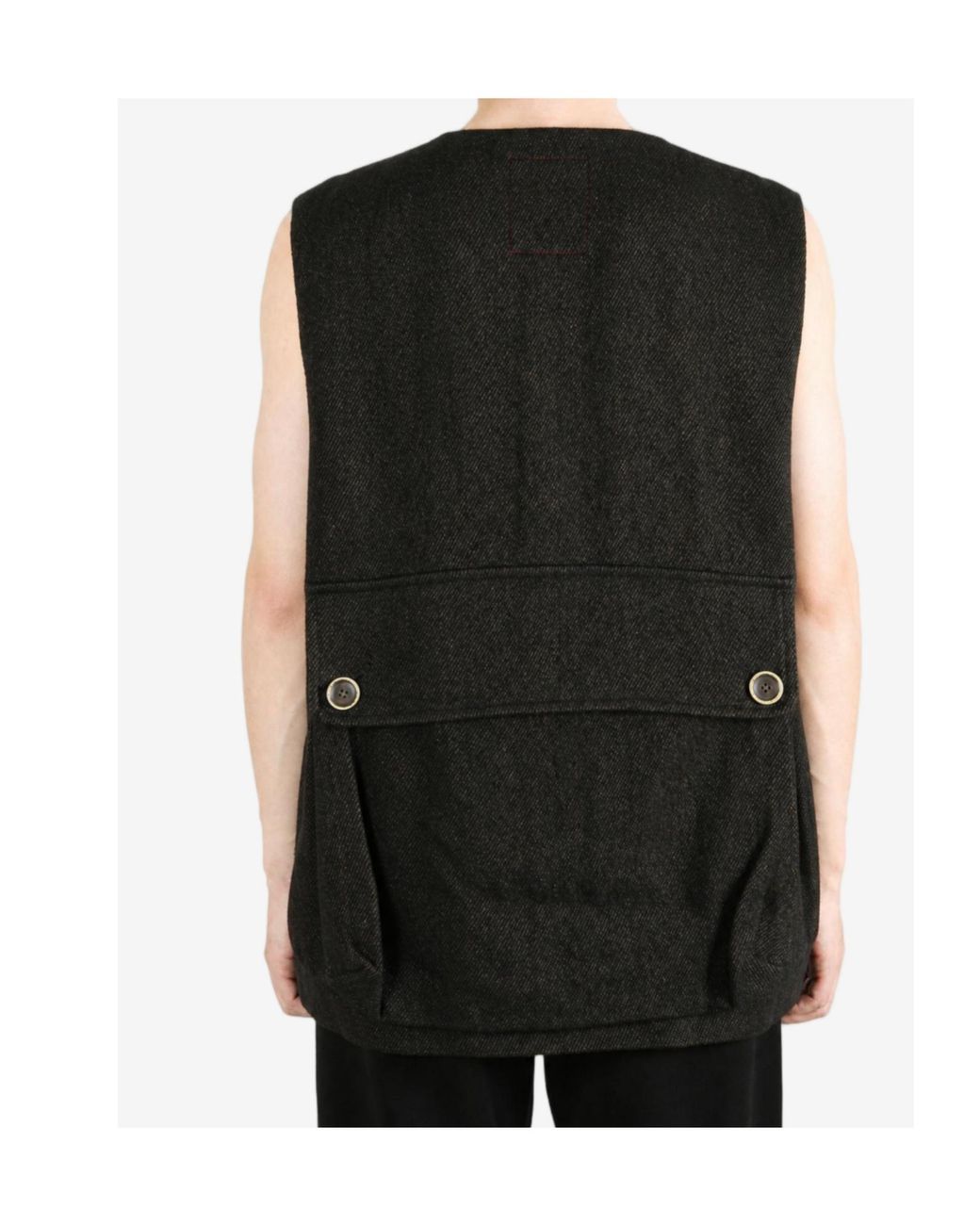 Uma Wang Black Single-Breasted Vest for men