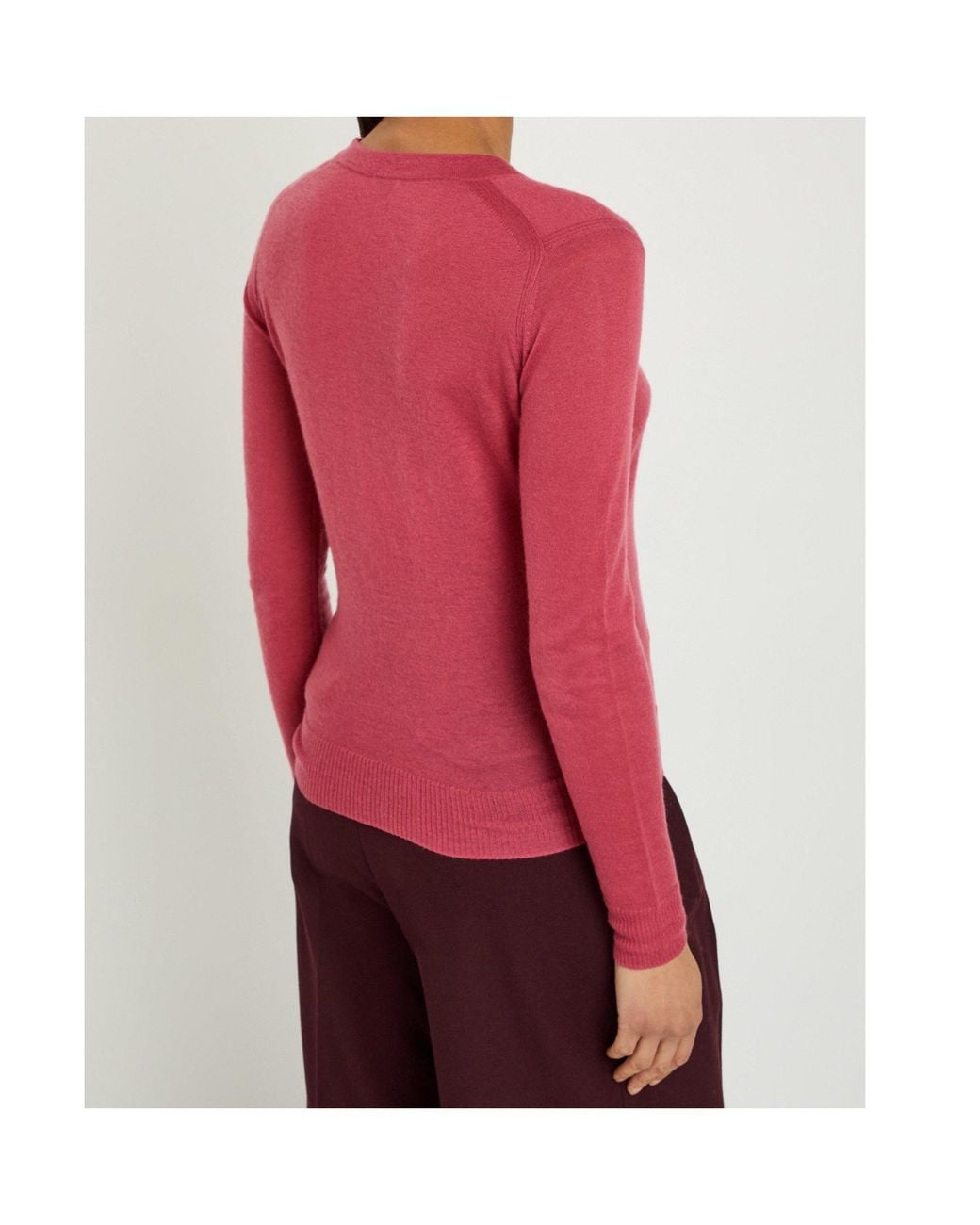 Joseph Pink V-Neck Long-Sleeve Knit Top