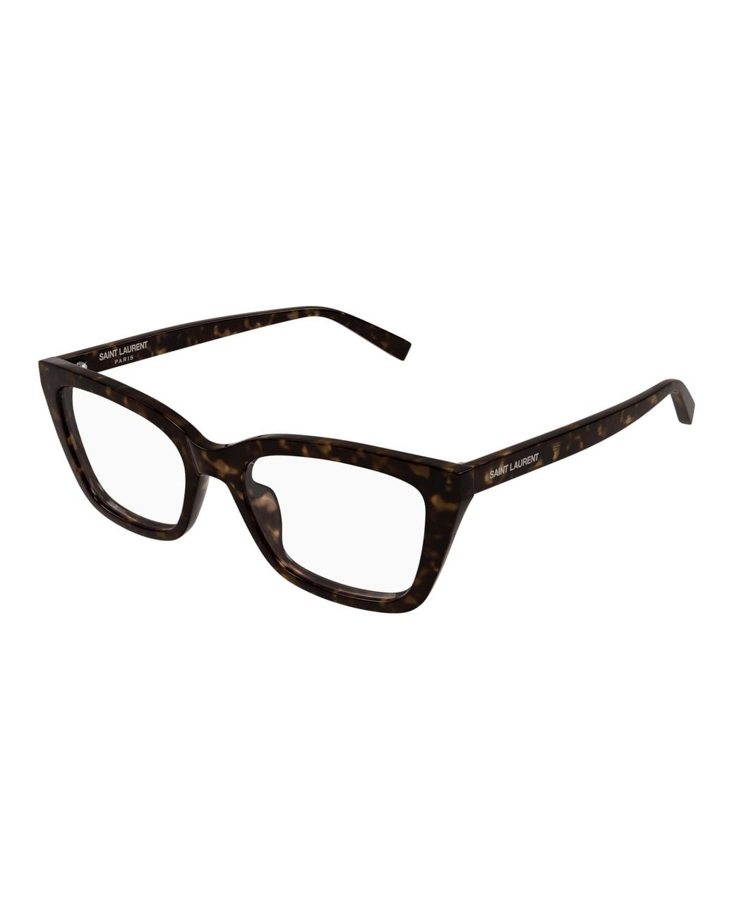 Saint Laurent White Tortoiseshell-Effect Glasses