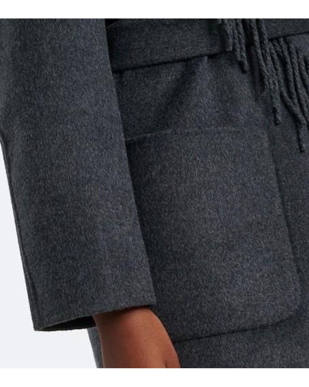 Jonathan Simkhai Black Carrie Fringed Wrap Coat