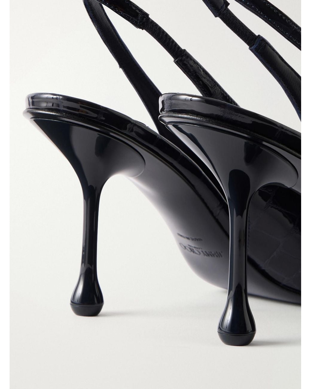 Jimmy Choo Blue Croc-Effect Leather Slingback Pumps