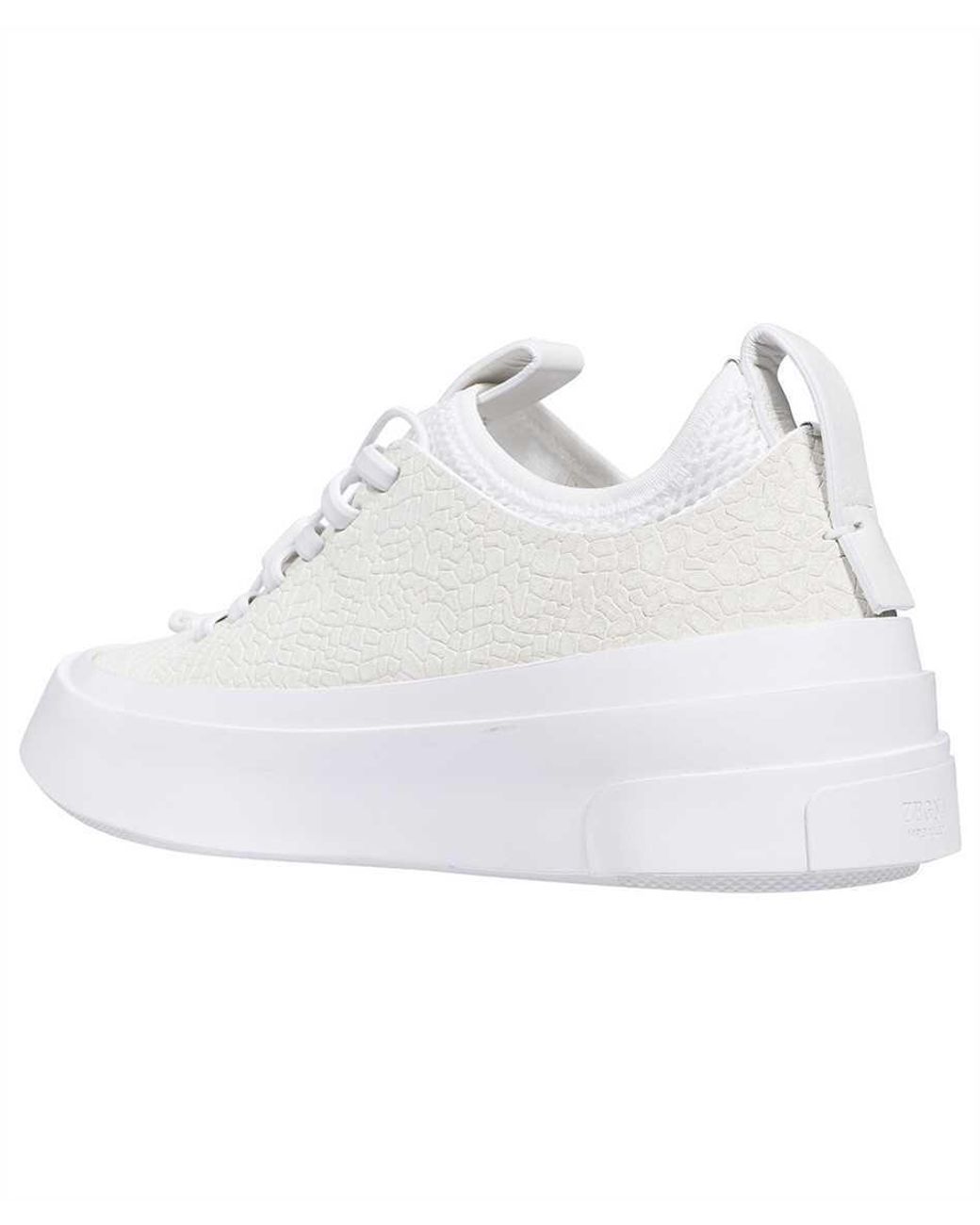 Zegna White Round Head Low-Cut Skate Shoes for men