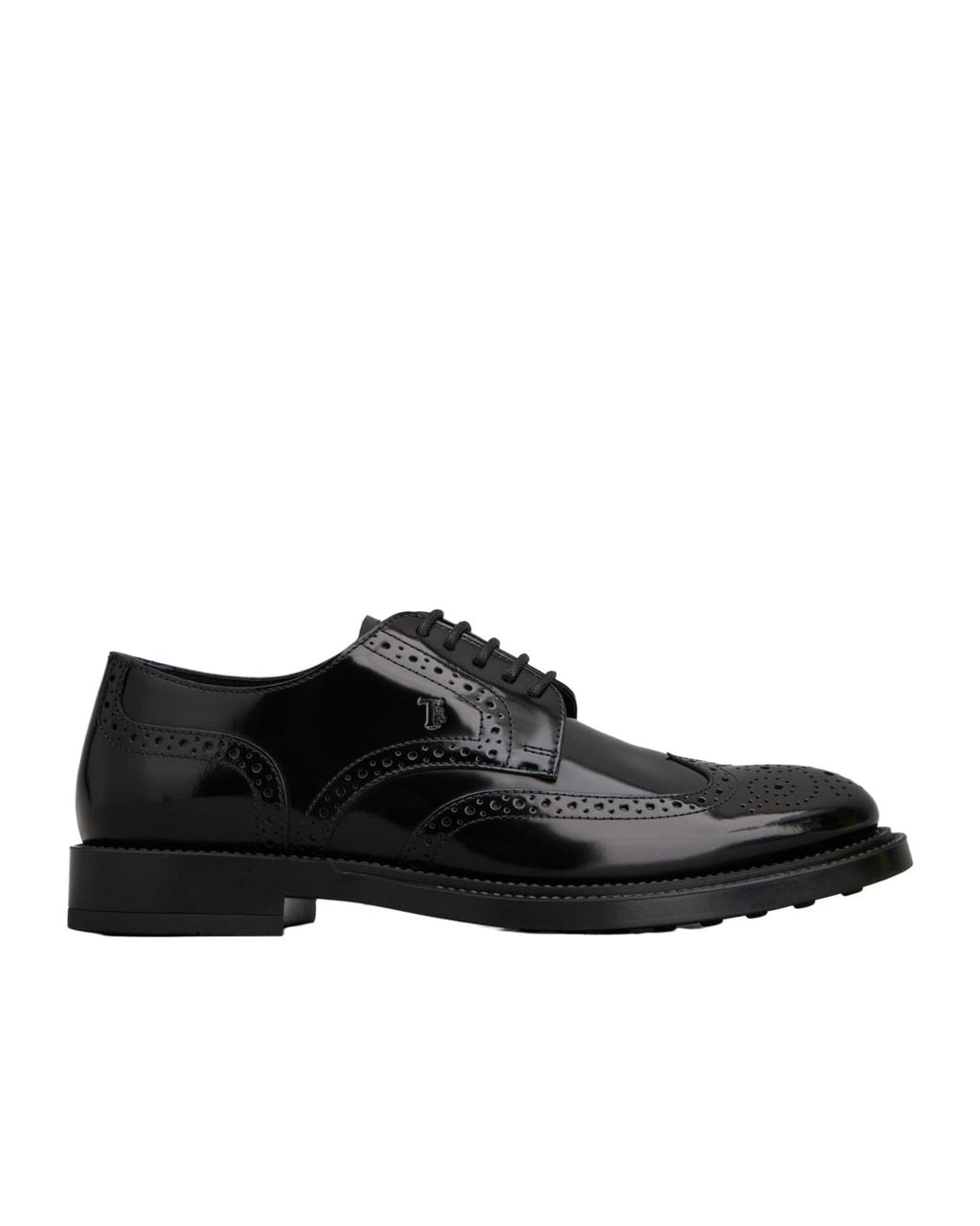 Tod's Black Monogram Detailed Lace-Up Derby Shoes for men