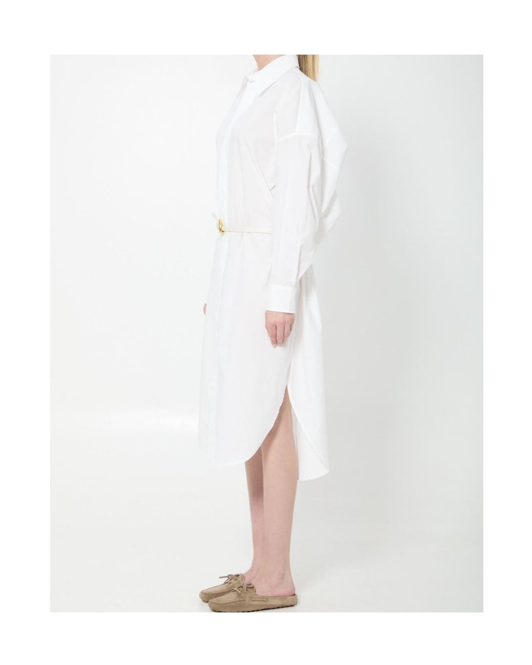 Frankie Shop White Bloom Midi Shirt Dress