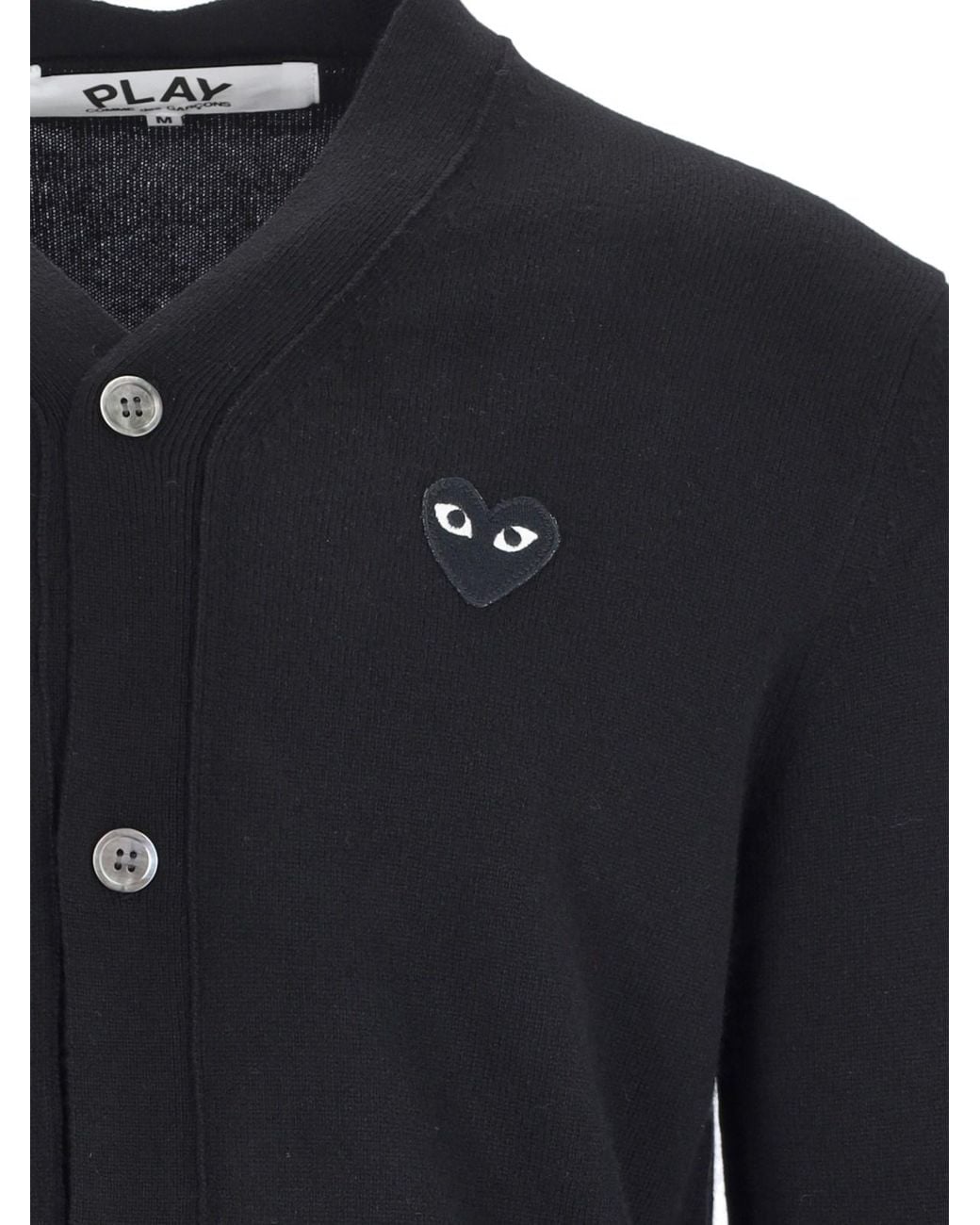 COMME DES GARÇONS PLAY Blue Comme Des Garçons Play Logo Patch Knitted Cardigan for men