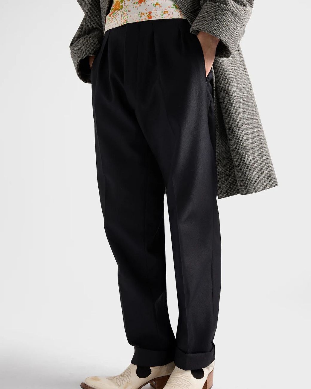 Prada Black Wool Blend Pants for men