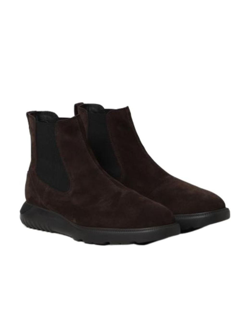 Hogan Black Round Toe Ankle Boots for men