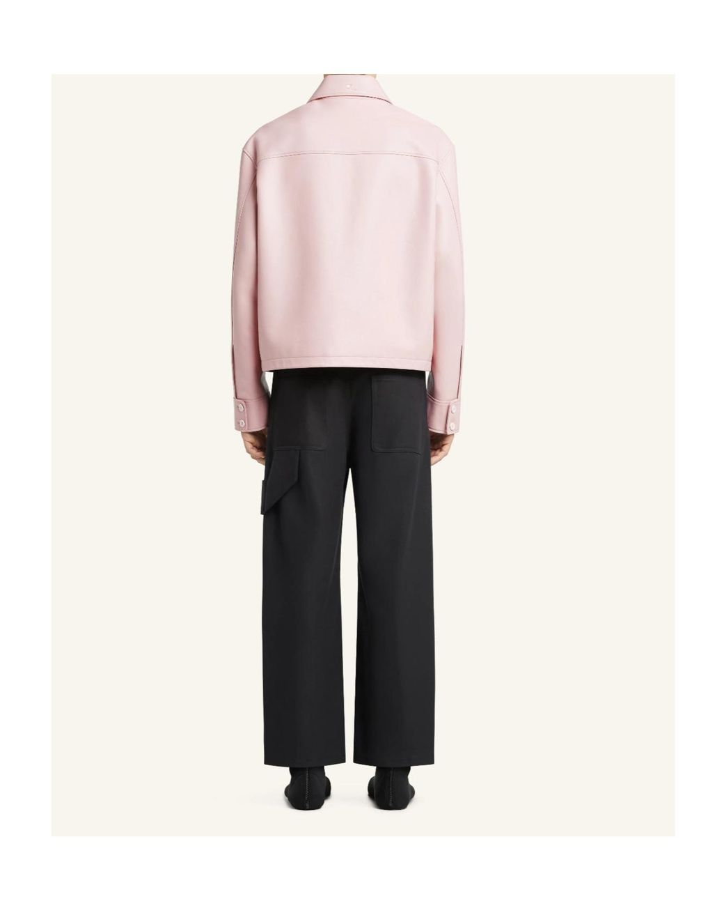 Courreges Pink Double-Pocket Leather Jacket for men