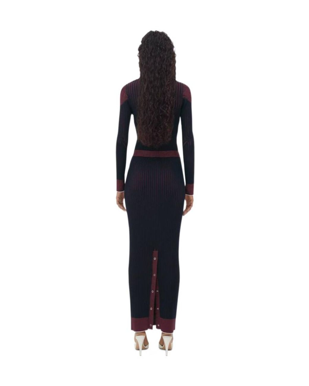 Bottega Veneta Blue Logo Rib Skirt