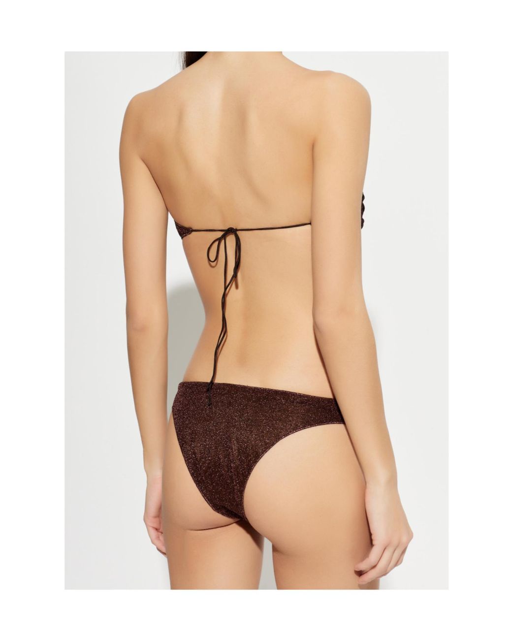 Oseree Brown Glitter Embellished Beachwear