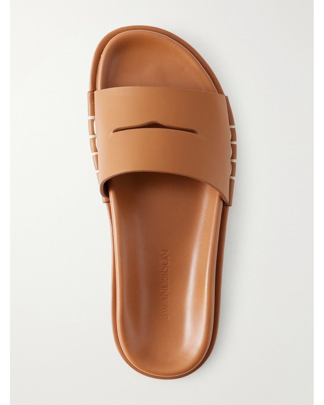J.W. Anderson Brown Fussbett Leather Slides