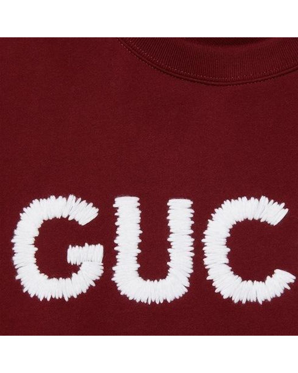 Gucci Red Logo Crewneck Sweatshirt for men
