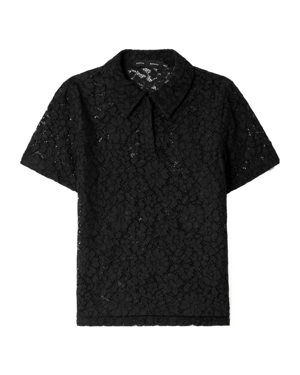 Proenza Schouler Black Floral Lace Shirt