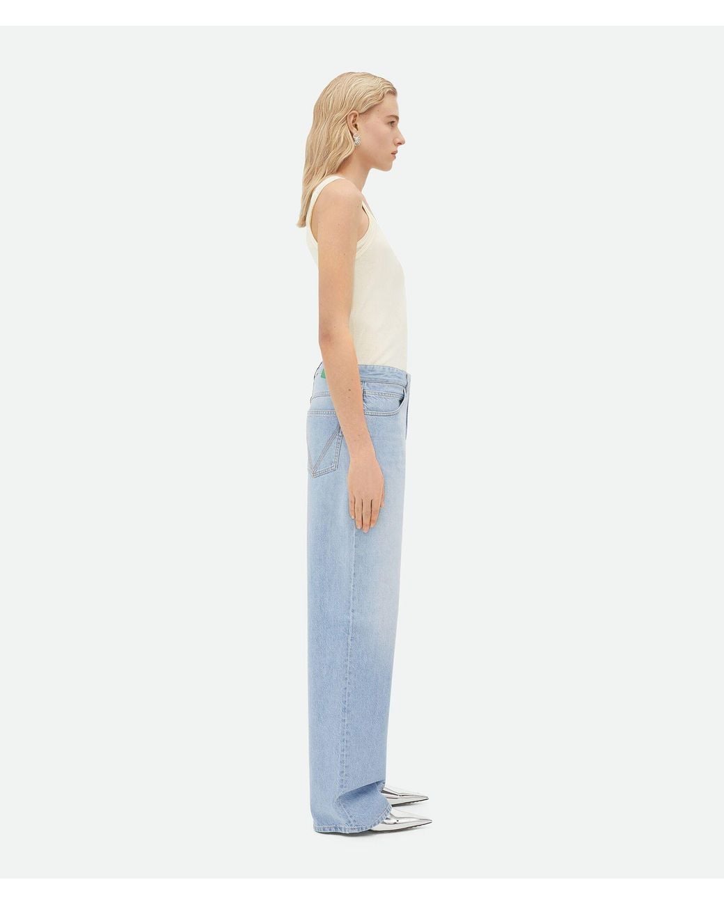 Bottega Veneta Blue Wide Leg Denim Jeans
