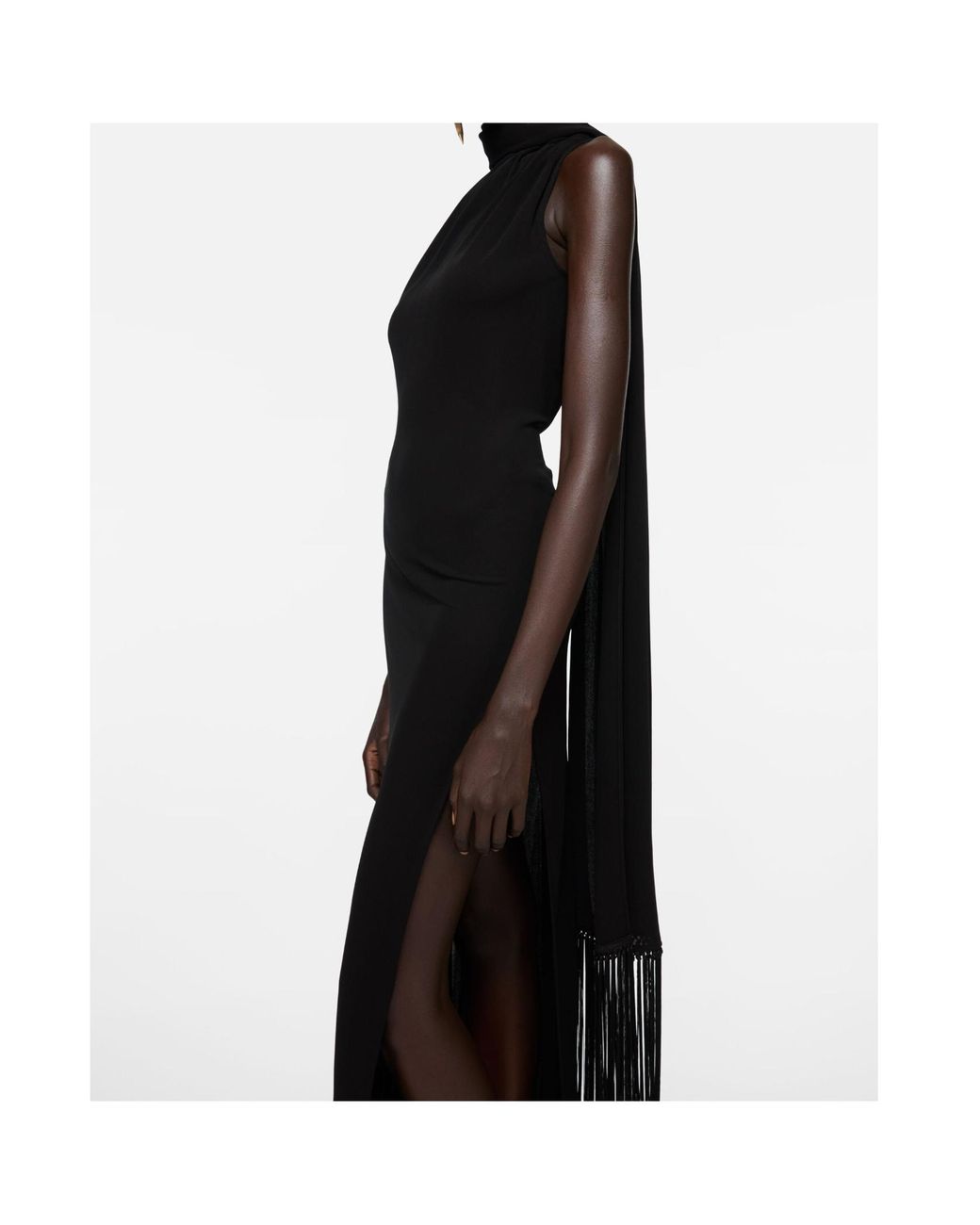 Acne Black Draped Satin Dress
