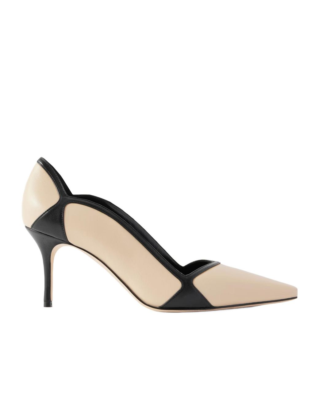 Manolo Blahnik Natural Ruvian 70 Leather Pumps