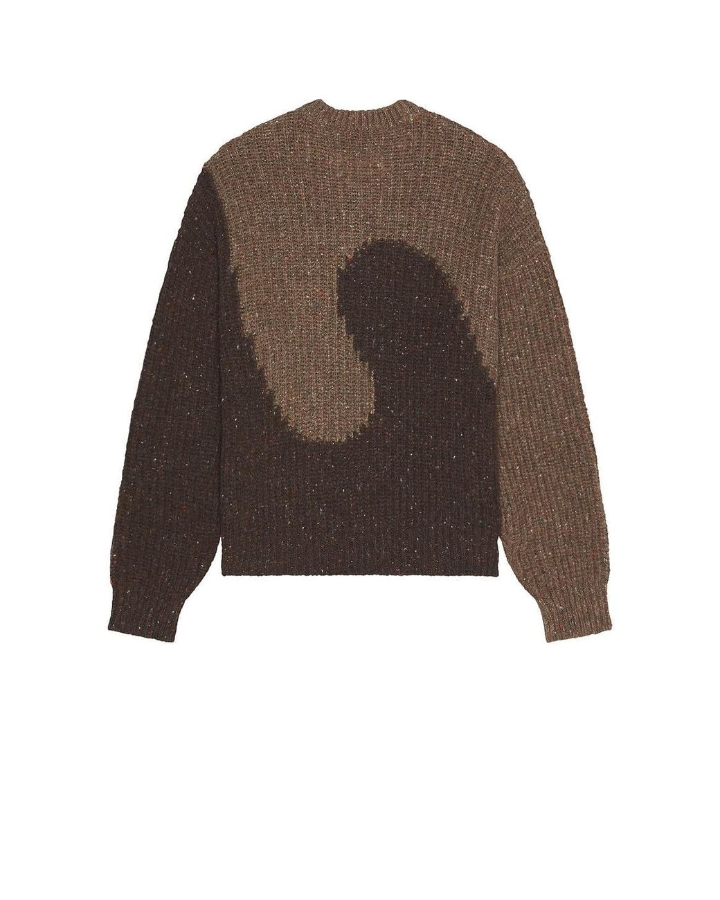 ERL Brown Bicolor Motif Crewneck Knitwear for men