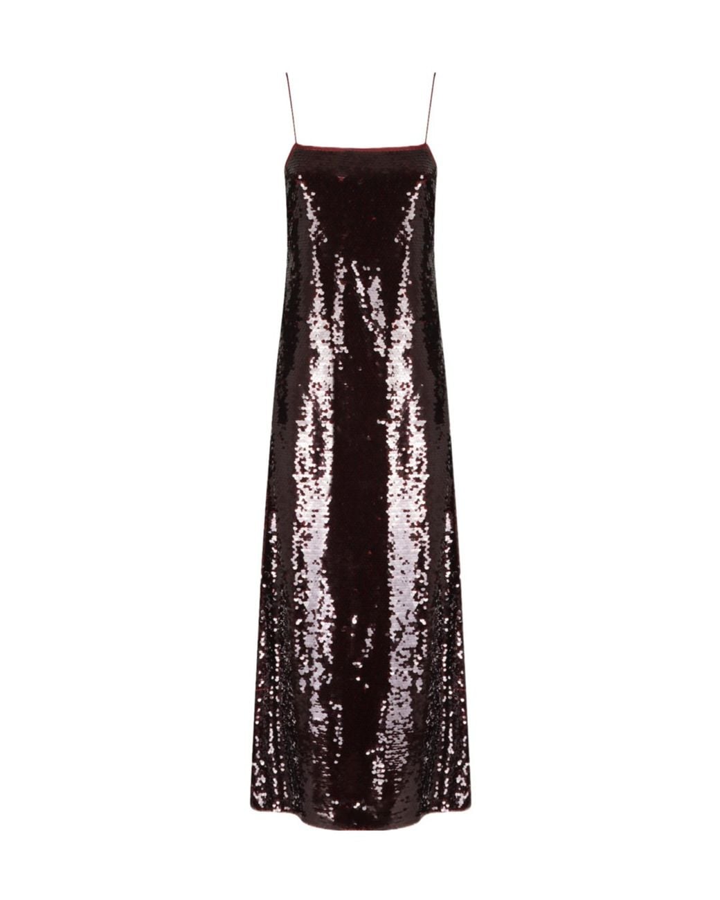 Alberta Ferretti Purple Sequin-Embellished Maxi Dress With Spaghetti Straps