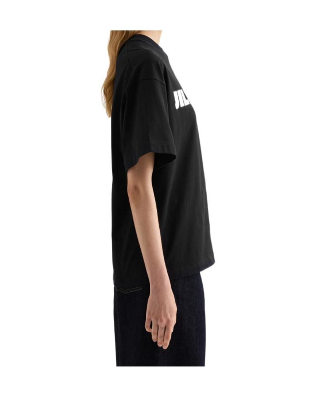 Jil Sander Black Logo Printed T-Shirt