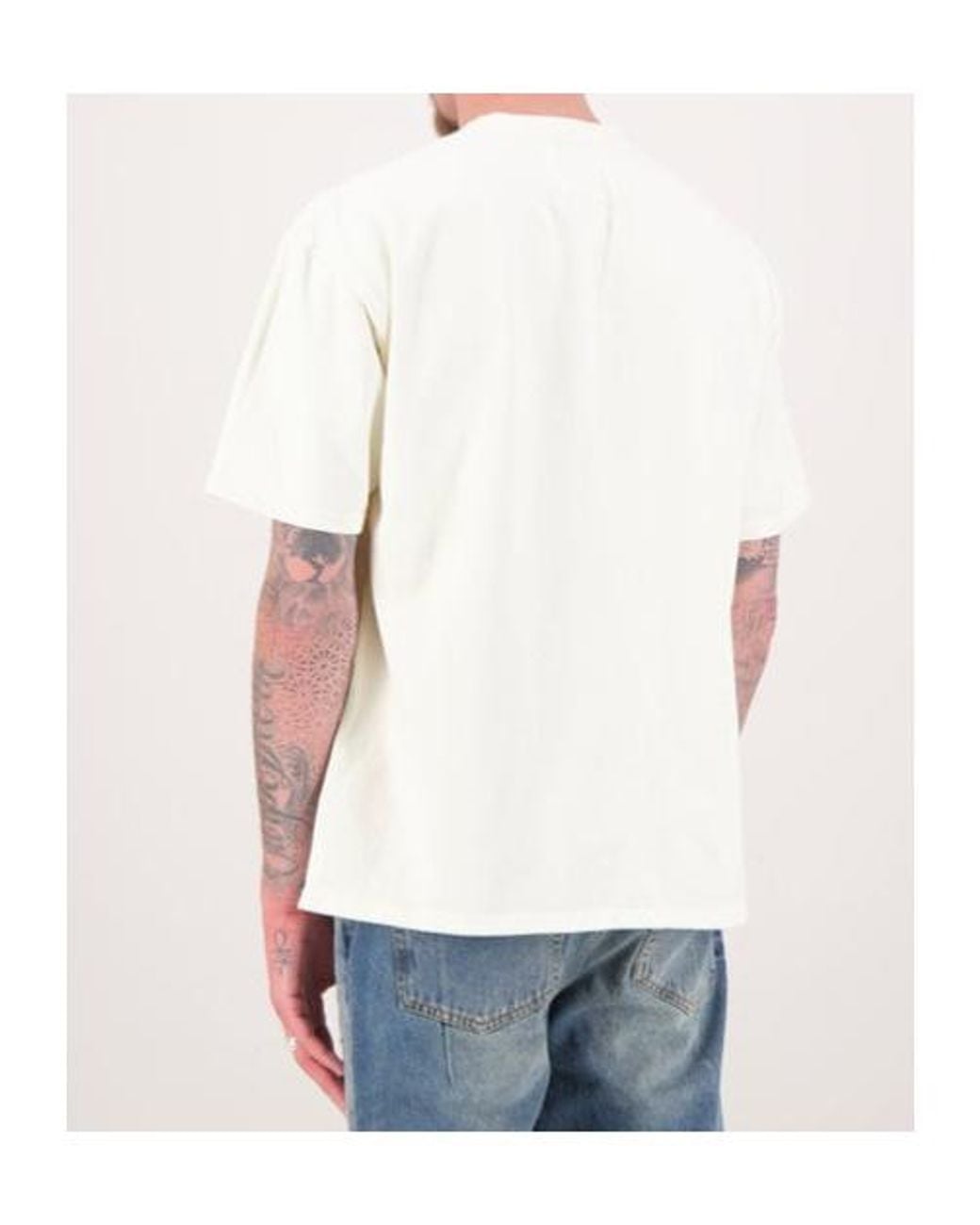 Rhude Blue Distressed Logo T-Shirt for men