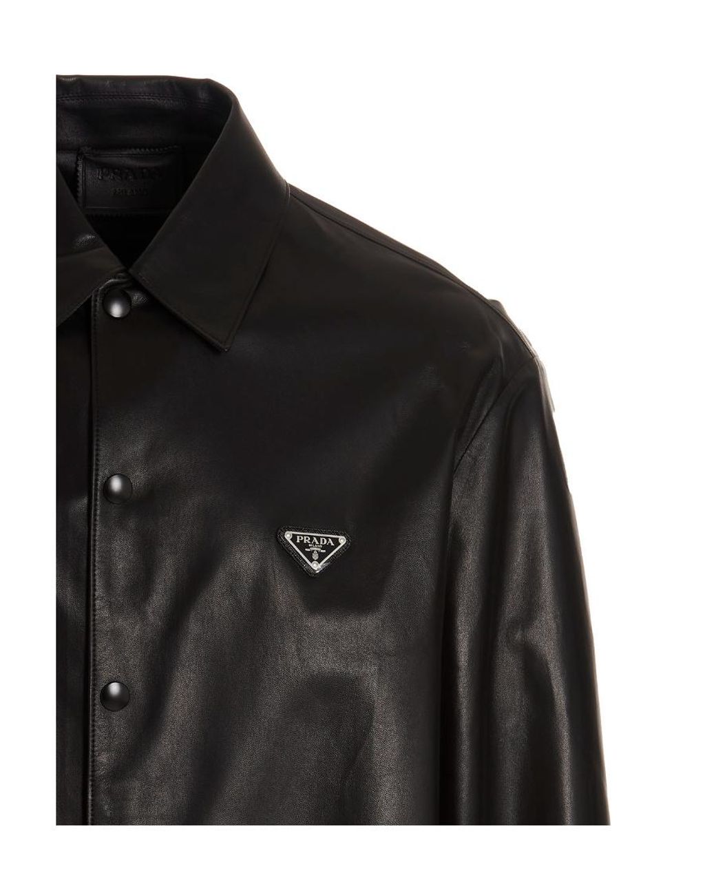Prada Black Nappa Leather Shirt for men