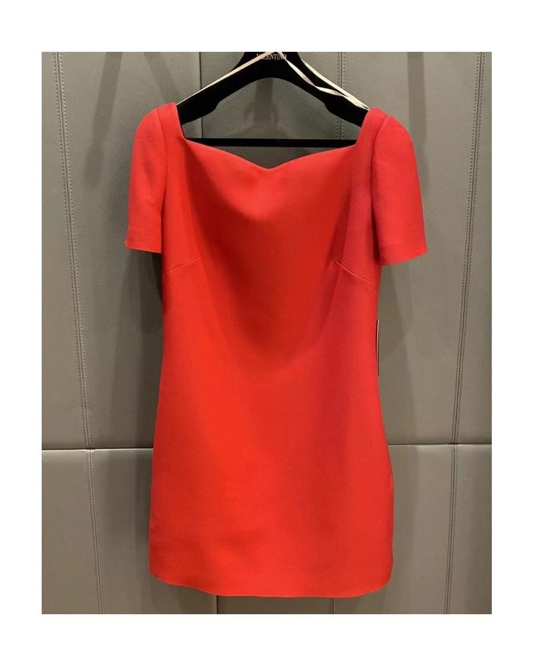 Valentino Red Sweetheart-Neck Minidress