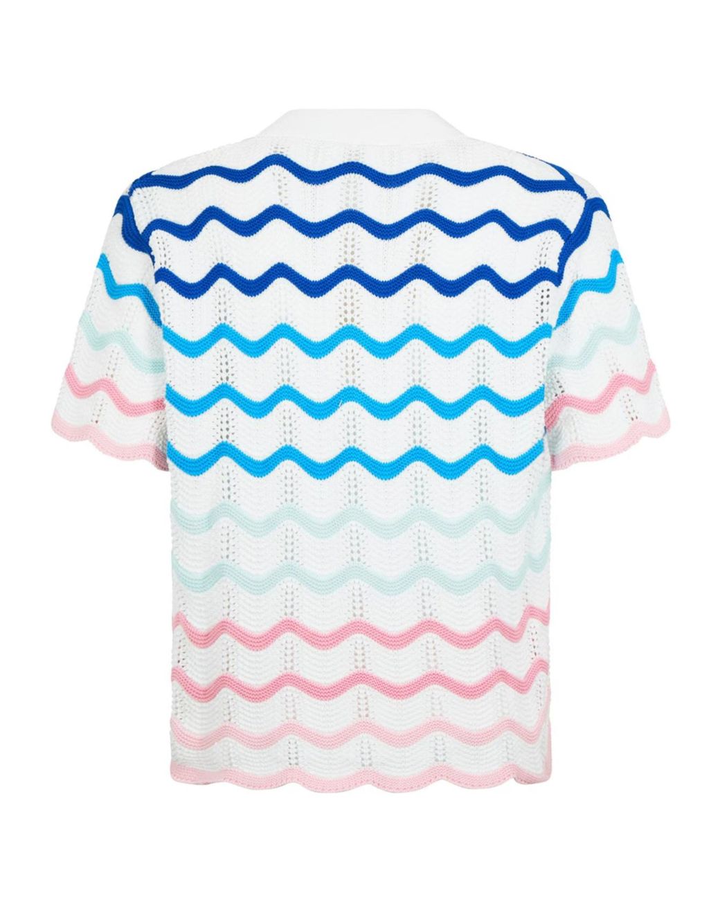 Casablanca Blue Gradient Wave Crochet Shirt for men