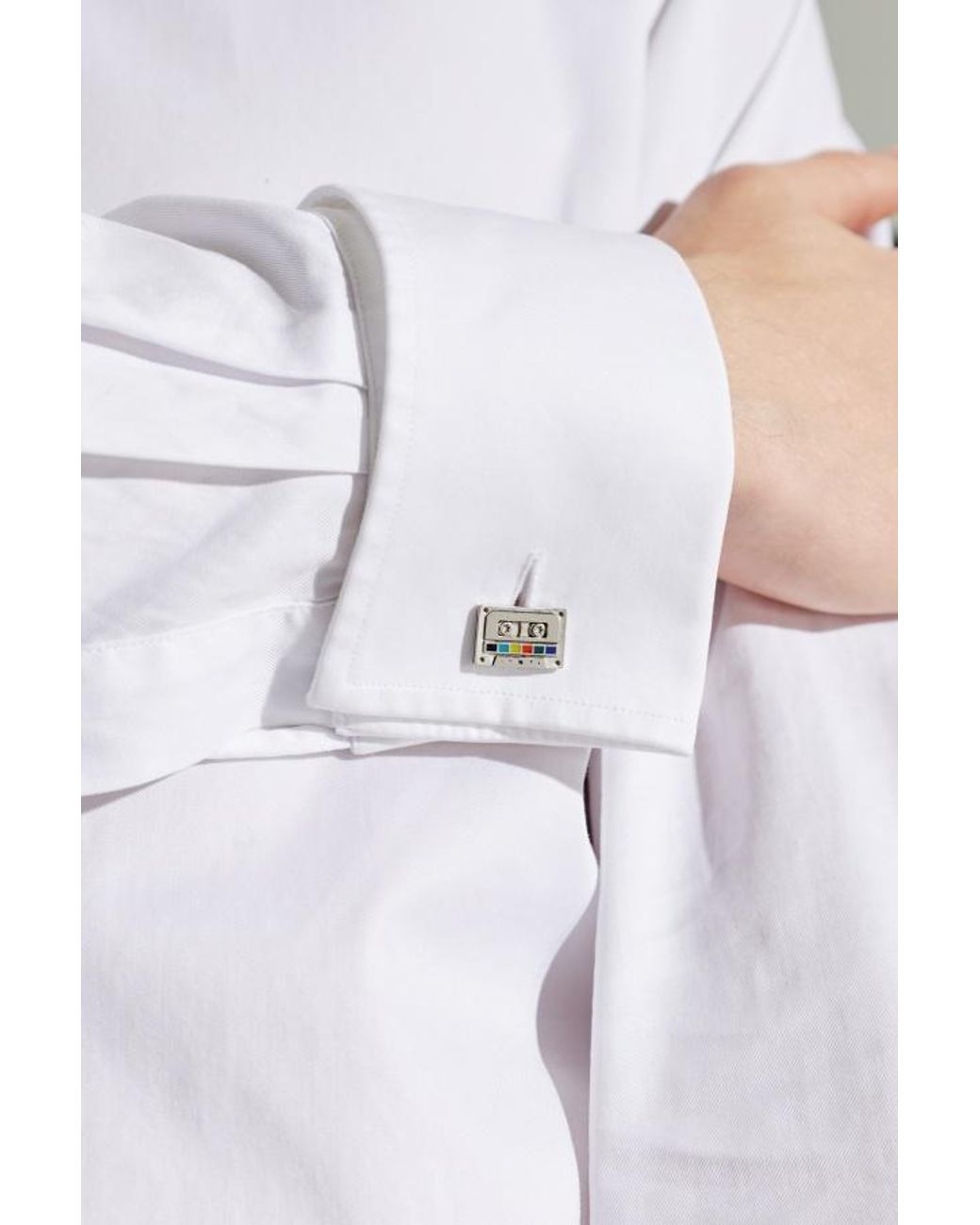 Paul Smith White Cassette Cufflinks for men