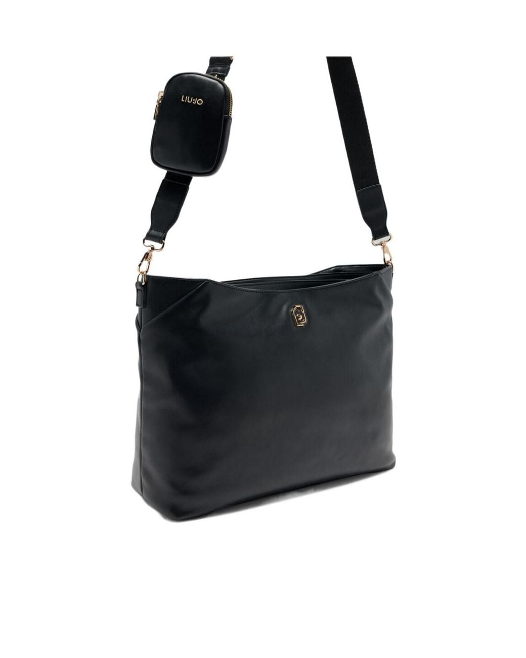 Liu Jo Black Charm Detailed Medium Tote Bag