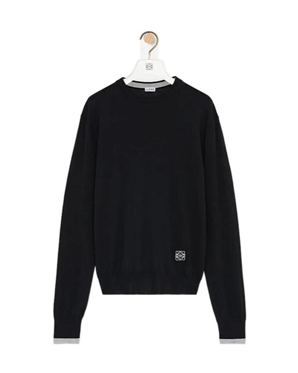 Loewe Black Long-Sleeved Wool Sweater for men