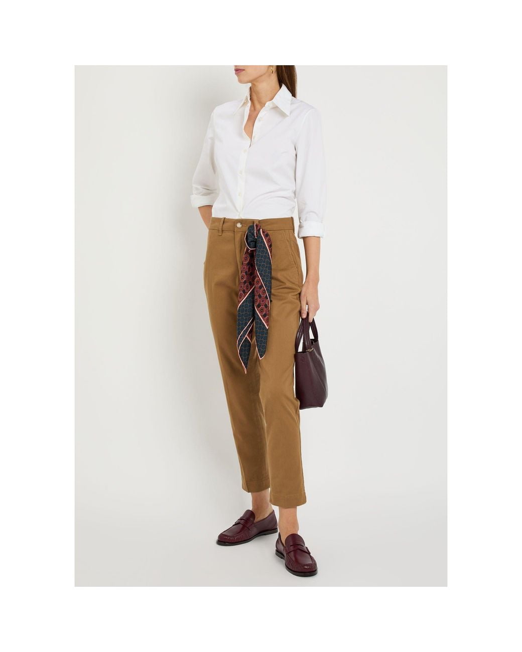 Polo Ralph Lauren Brown Cotton Straight Leg Trousers