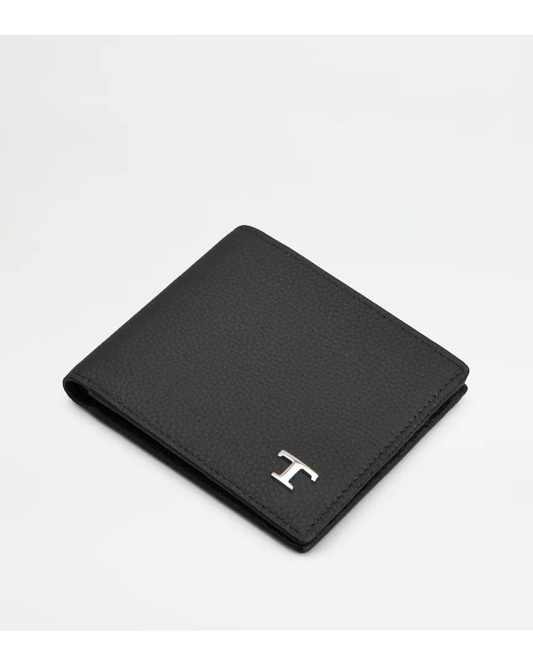 Tod's Black Logo Plate Bifold Wallet for men