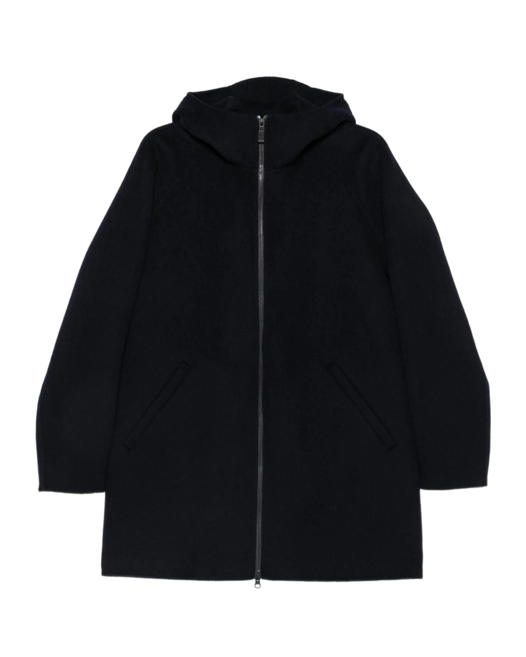 Aspesi Blue Hooded Zip-Up Parka for men