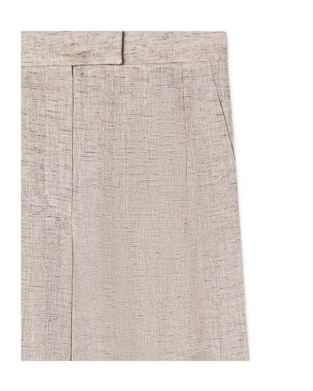 Emporio Armani White High-Waist Straight-Leg Trousers