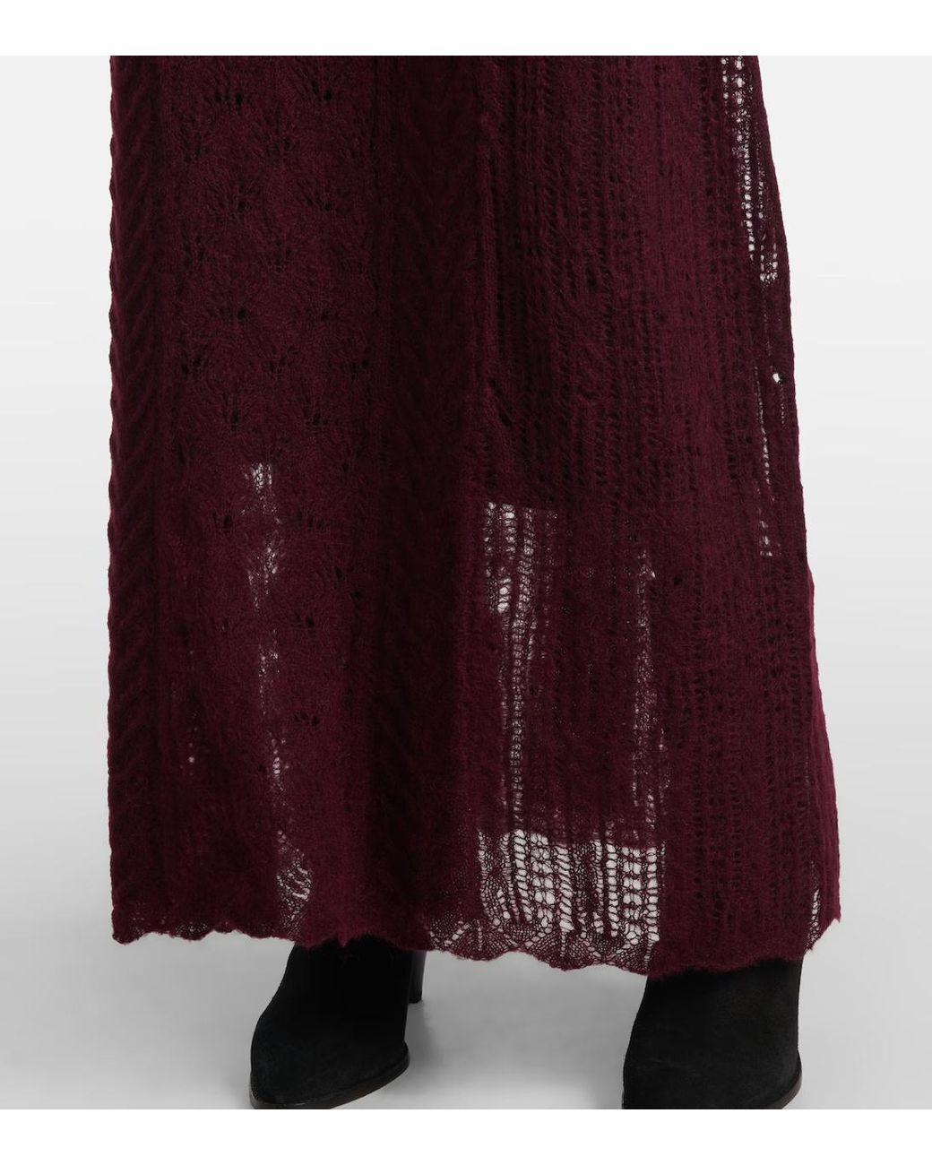 Ulla Johnson Purple Openwork Knitted Dress