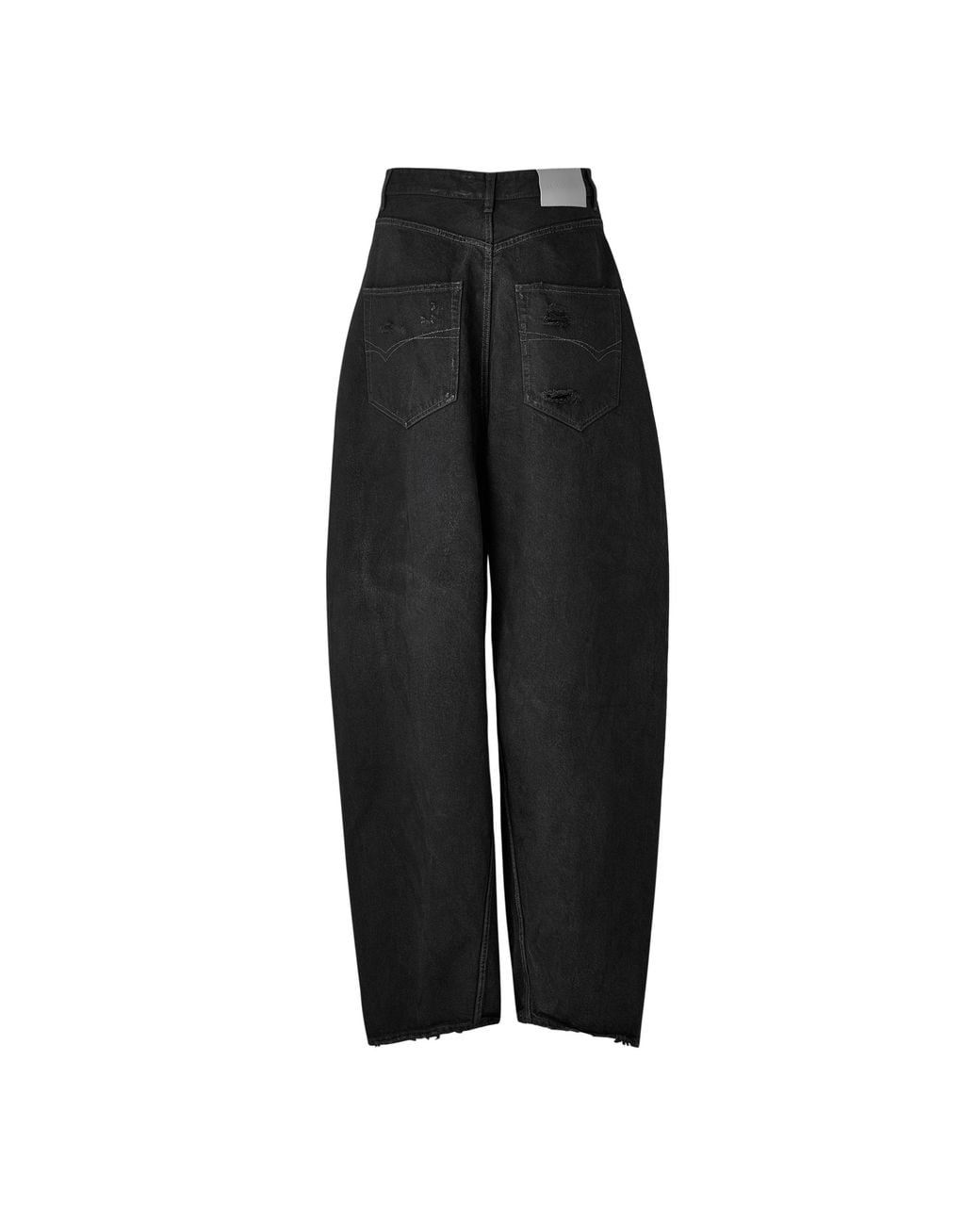 Balenciaga Black Water-Washed Curved Denim Trousers
