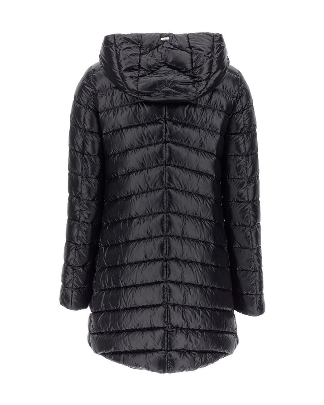 Herno Black Quilted Hooded Drawstring Puffer Jacket